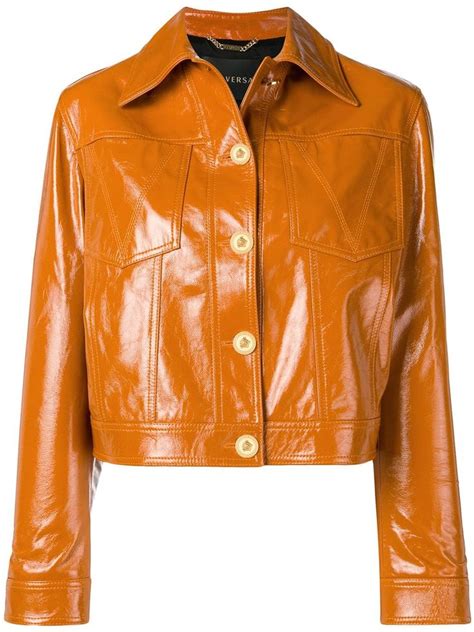 authentic versace vintage patent leather|Versace leather jacket price.